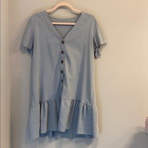 Mint green button up dress